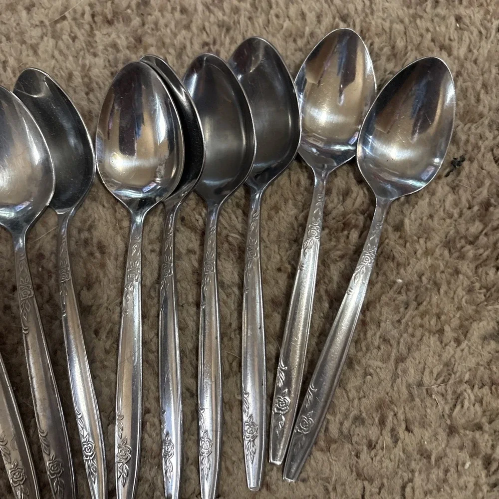 ROSEMERE OVAL DESSERT SPOON BY IMPERIAL INTERNATIONAL STAINLESS Set of 11